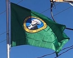 Washington State Flag on Our Flagpole