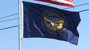 Nebraska Flag on Our Flagpole