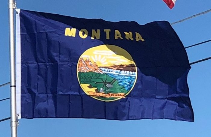 Montana Flag on Our Flagpole