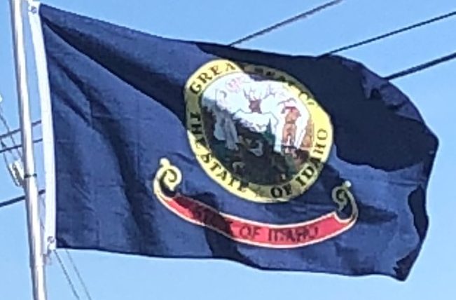 Idaho Flag on Our Flagpole