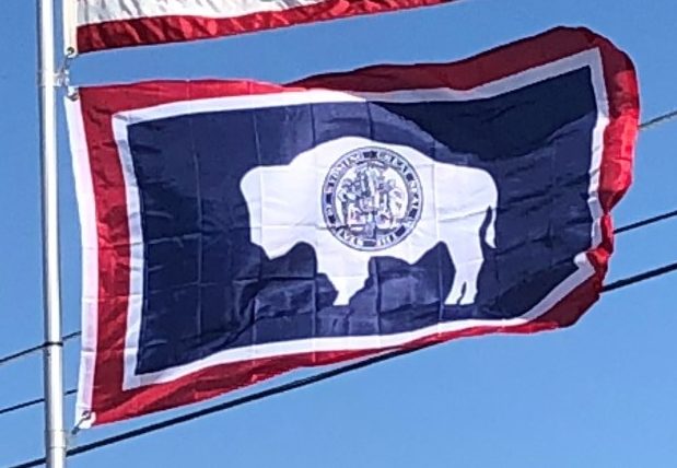 Wyoming Flag on Our Flagpole
