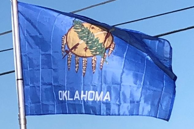 Oklahoma Flag on Our Flagpole