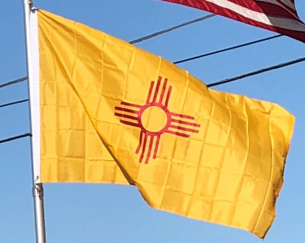 New Mexico Flag on our Flagpole