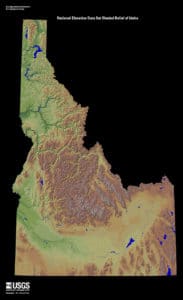 Topographic Map of Idaho