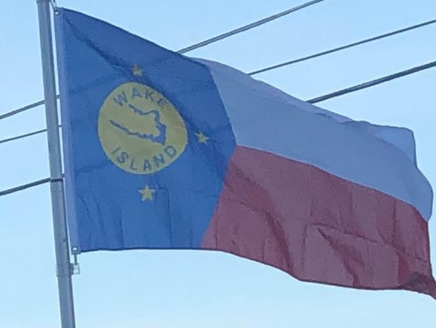 Wake Island Flag on Our Flagpole