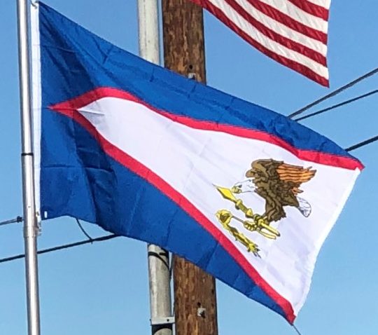 Flag of American Samoa on Our Flagpole