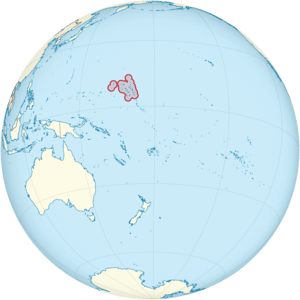 Marshall Islands on Globe