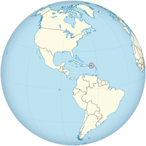 US Virgin Islands on the Globe