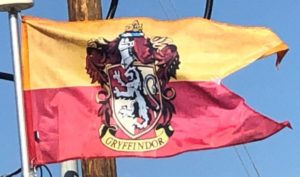 Gryffindor Banner on Our Flagpole