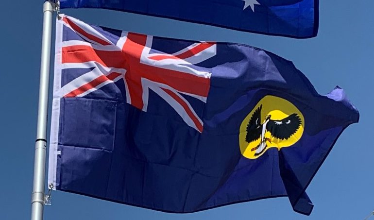 Flag of South Australia on Our Flagpole
