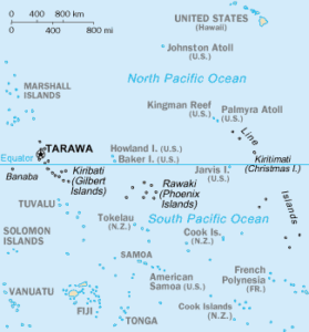 Central Pacific Map Showing US Possessions