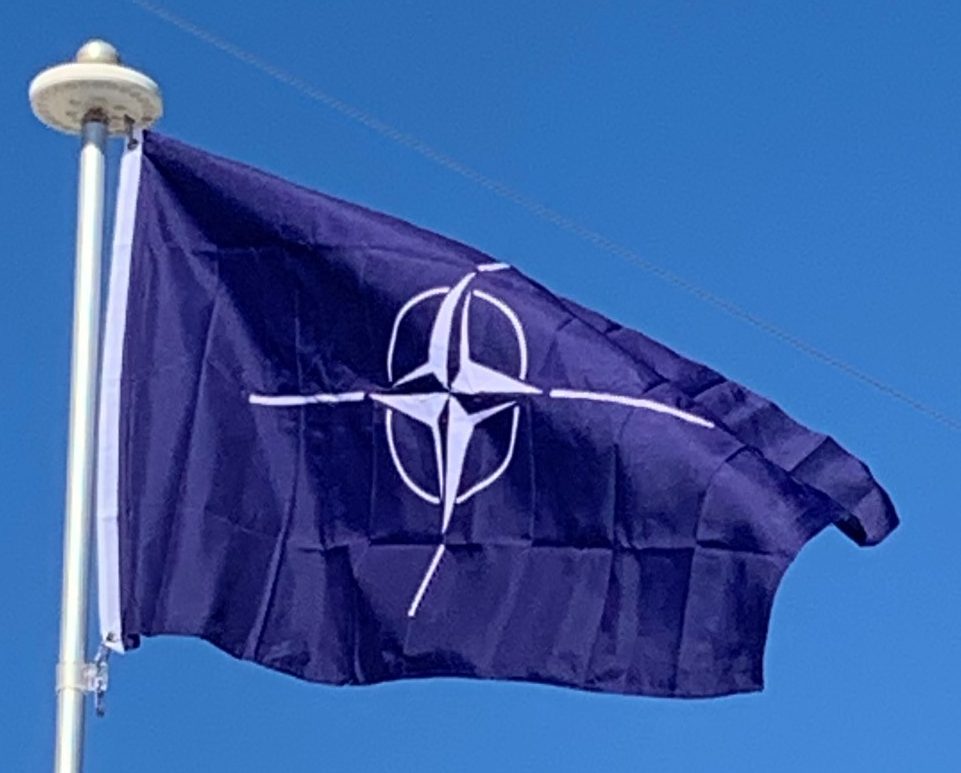 NATO Flag on Our Flagpole
