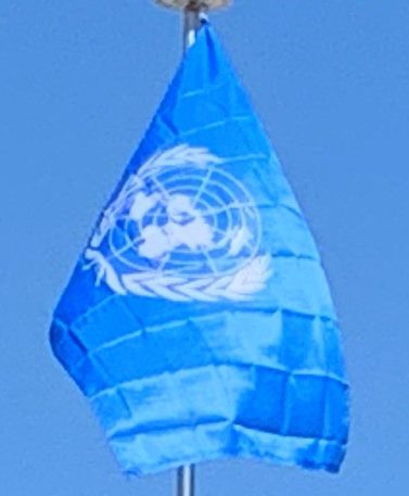 UN Flag on Our Flagpole