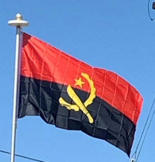 Angola Flag on Our Flagpole