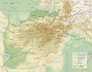 Topographic Map of Afghanistan