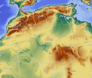 Topographic Map of Algeria