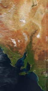 Satellite Image of Eastern South Australia with Dry Lakes