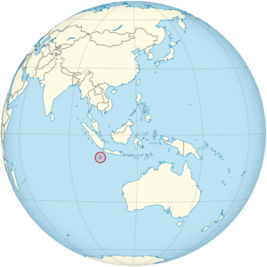 Christmas Island on the Globe
