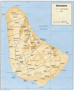 Parish and Road Map of Barbados 1