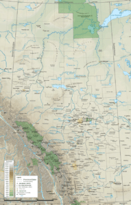 Topographic Map of Alberta 1