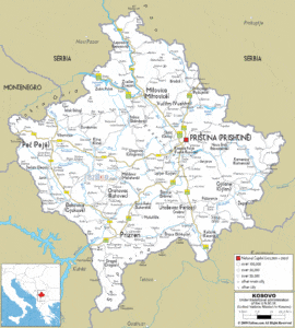 Road Map of Kosovo 1