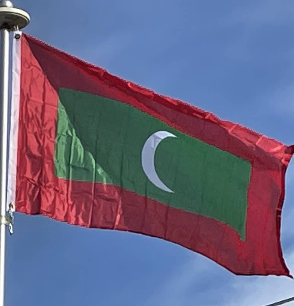 Flag of Maldives on Our Flagpole